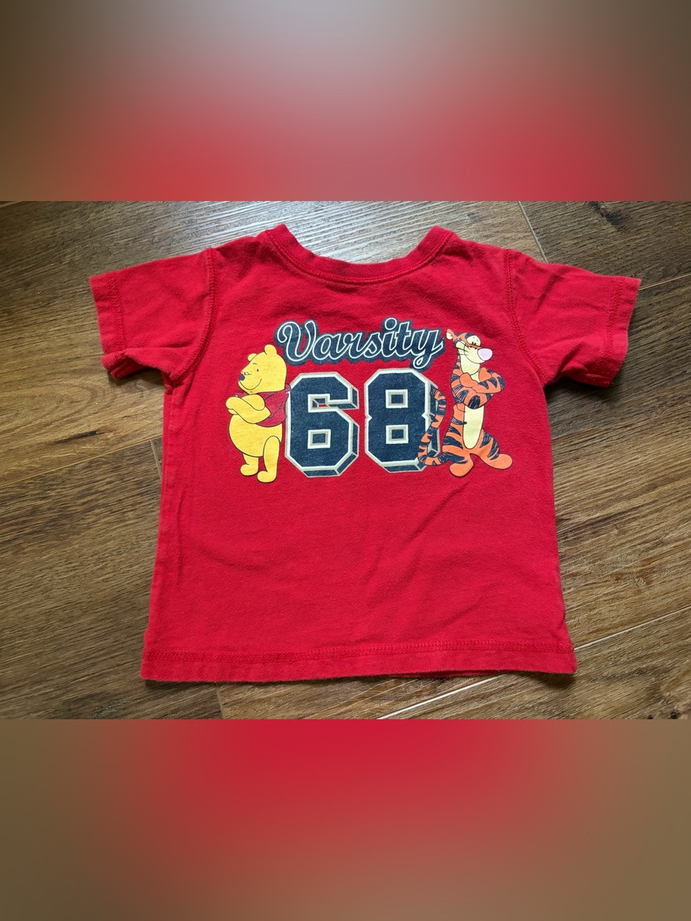 Vintage Winnie The Pooh Shirt Short-sleeve Red Boys